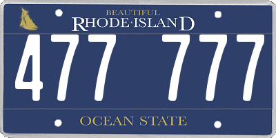 RI license plate 477777