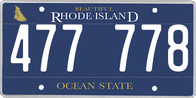 RI license plate 477778