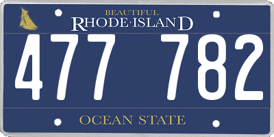 RI license plate 477782
