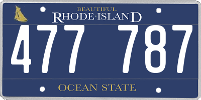 RI license plate 477787