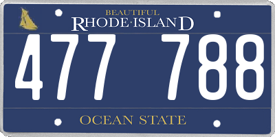 RI license plate 477788