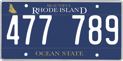 RI license plate 477789