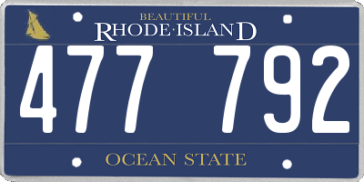RI license plate 477792