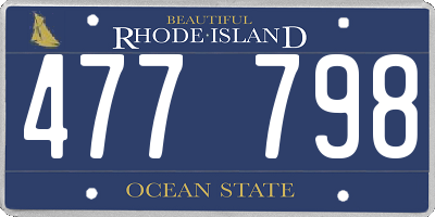 RI license plate 477798