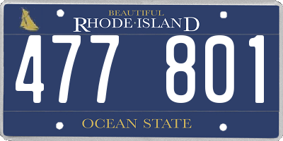 RI license plate 477801
