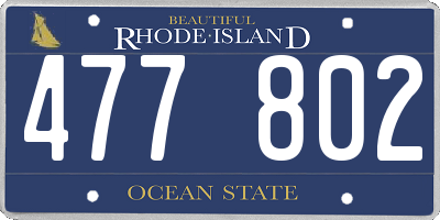 RI license plate 477802