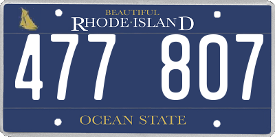 RI license plate 477807