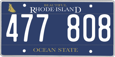 RI license plate 477808