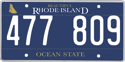 RI license plate 477809
