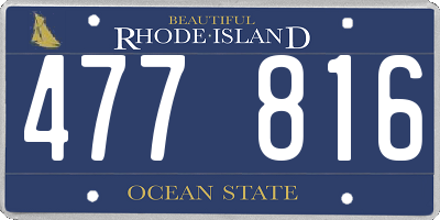 RI license plate 477816