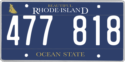 RI license plate 477818