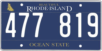 RI license plate 477819