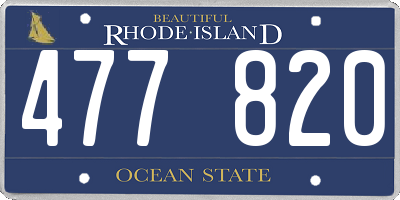 RI license plate 477820