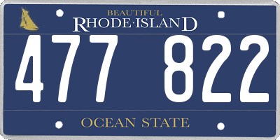 RI license plate 477822