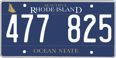 RI license plate 477825