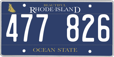 RI license plate 477826
