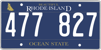 RI license plate 477827
