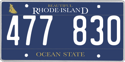 RI license plate 477830