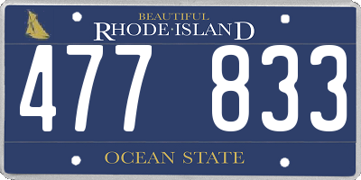 RI license plate 477833