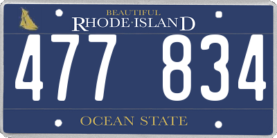 RI license plate 477834