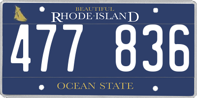 RI license plate 477836