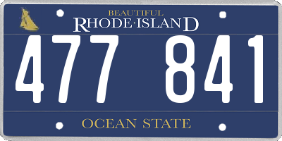 RI license plate 477841