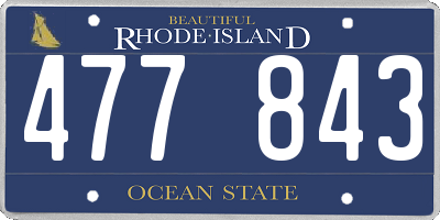 RI license plate 477843