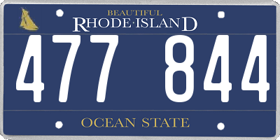RI license plate 477844
