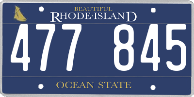 RI license plate 477845