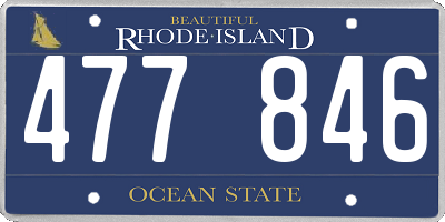 RI license plate 477846