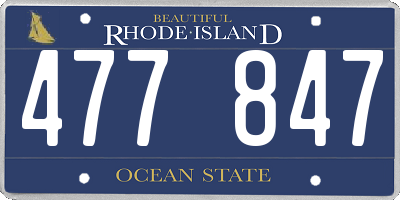 RI license plate 477847