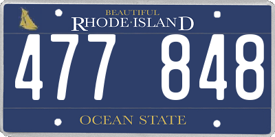RI license plate 477848