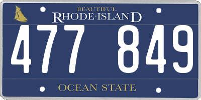 RI license plate 477849
