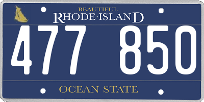 RI license plate 477850