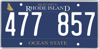 RI license plate 477857