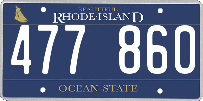 RI license plate 477860