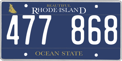 RI license plate 477868