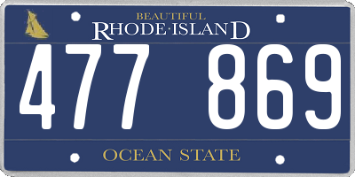 RI license plate 477869