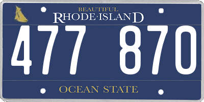 RI license plate 477870