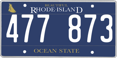 RI license plate 477873