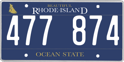 RI license plate 477874