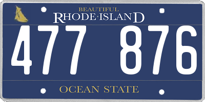 RI license plate 477876