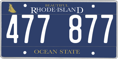 RI license plate 477877