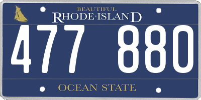 RI license plate 477880