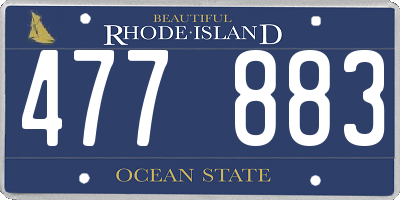 RI license plate 477883