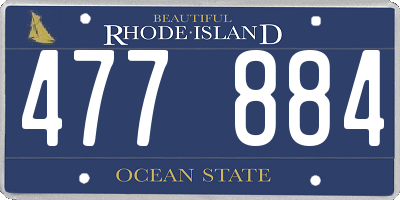 RI license plate 477884