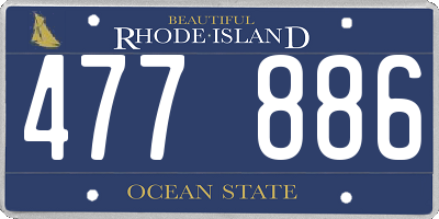 RI license plate 477886