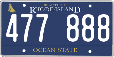 RI license plate 477888