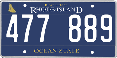 RI license plate 477889