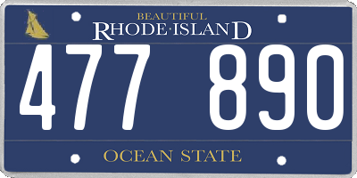 RI license plate 477890